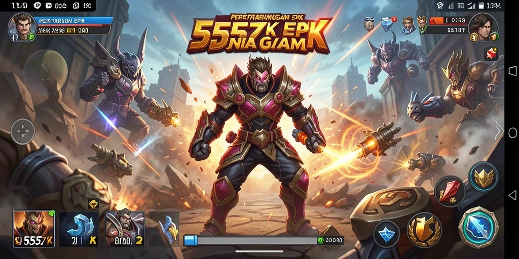 Tampilan gameplay 555ZK yang memukau dan penuh aksi bertarung.