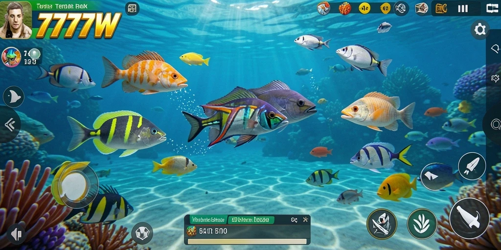 Tampilan gameplay seru Tembak Ikan di 7777W