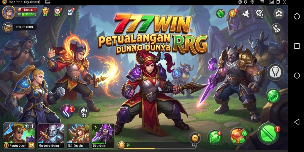 Screenshot gameplay RPG 777WIN dengan karakter dan aksi menarik.