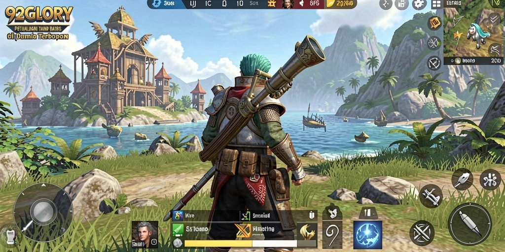 Screenshot gameplay 92GLORY menampilkan dunia terbuka yang menakjubkan.