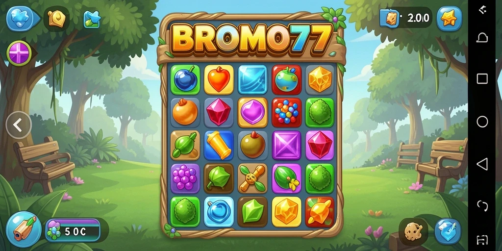 Tampilan gameplay BROMO77 yang cerah dan menarik.