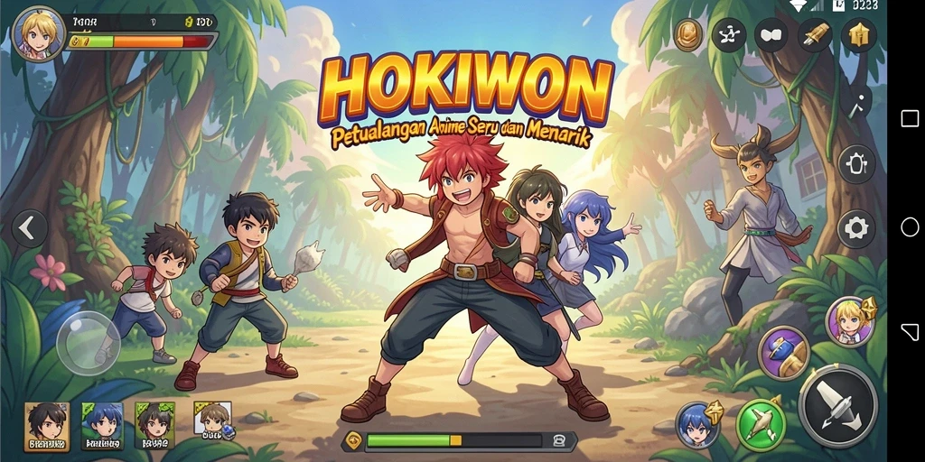 Tampilan gameplay menarik dari HOKIWON dengan karakter anime yang luar biasa.