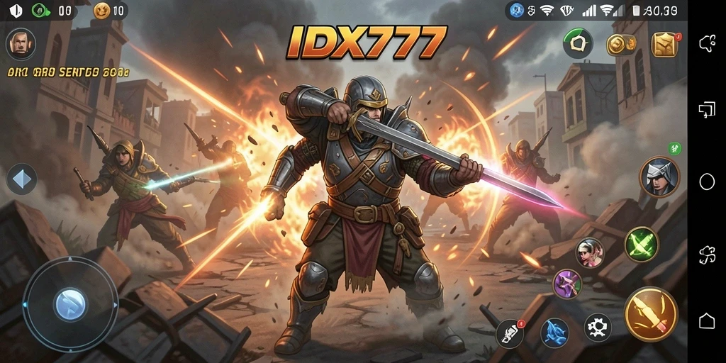 Tangkapan layar IDX777 menampilkan aksi epik dan gameplay yang menegangkan.