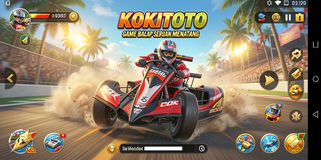 Tangkapan layar menampilkan momen balapan cepat dalam KOKITOTO.