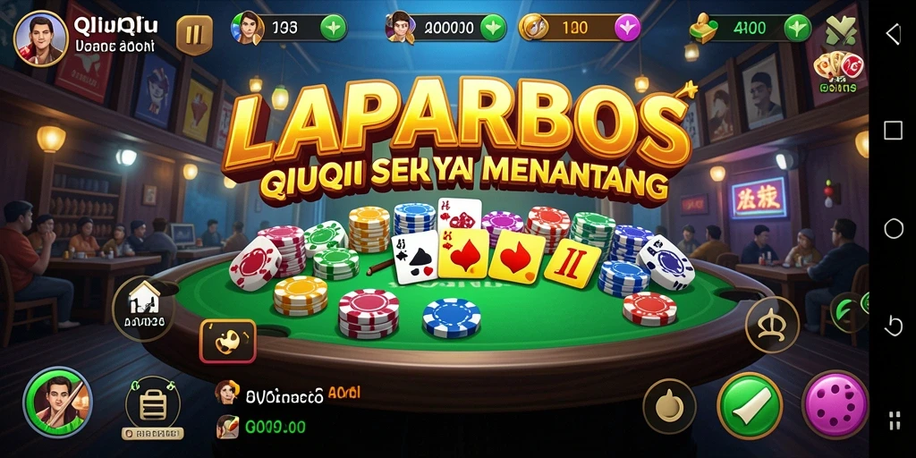 Screenshot gameplay LAPARBOS yang menunjukkan aksi seru permainan QiuQiu.