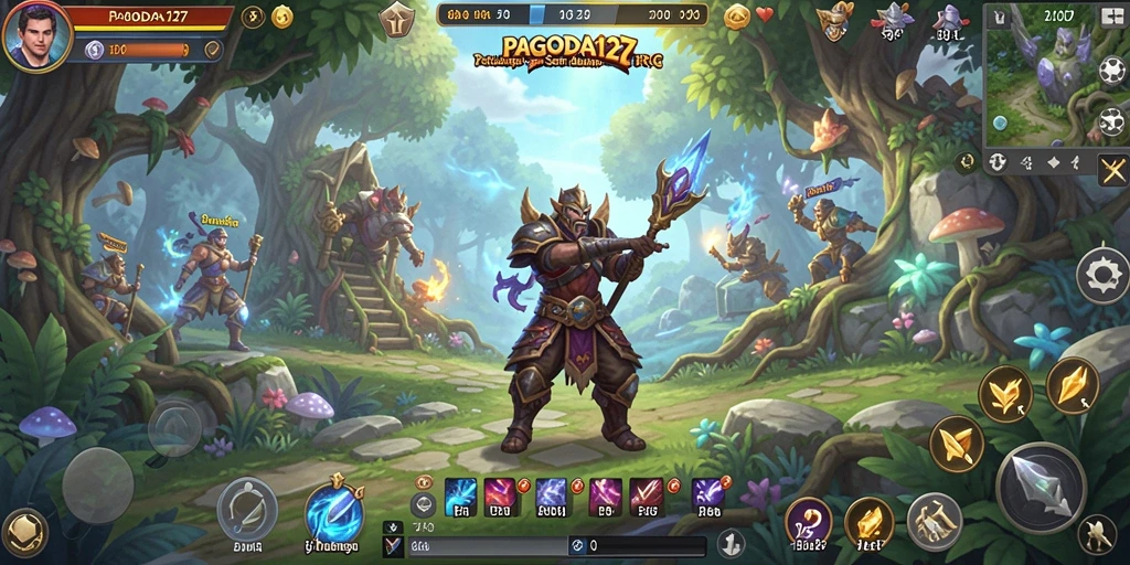 Screenshot PAGODA127 menampilkan pertarungan seru dalam dunia RPG yang dinamis.