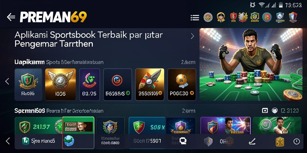 Tangkapan layar utama PREMAN69 menunjukkan antarmuka sportsbook yang menarik.
