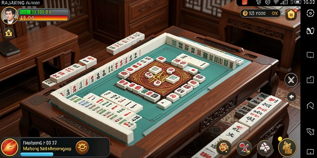 Tangkapan layar gameplay RAJAKING yang menampilkan level Mahjong yang menantang.