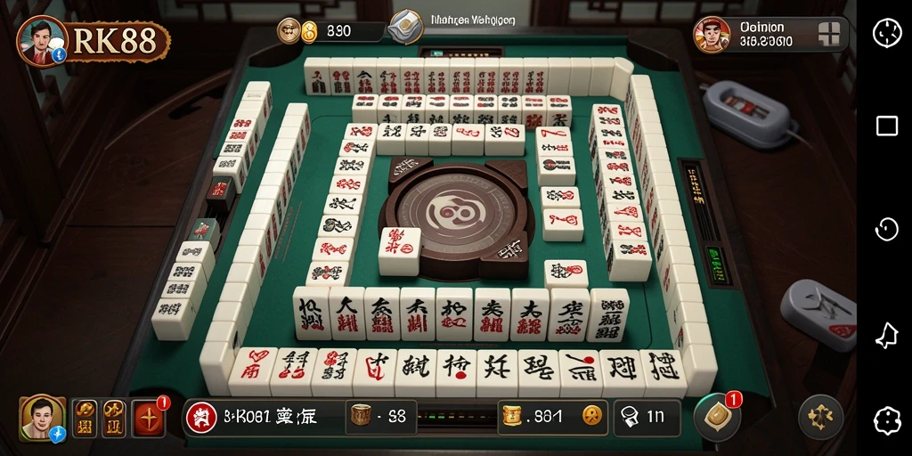 Screenshot gameplay Mahjong di RK88, menunjukkan aksi seru.