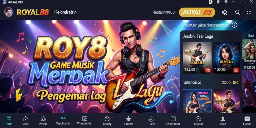 Tampilan menarik dari gameplay ROYAL88 dengan berbagai lagu.