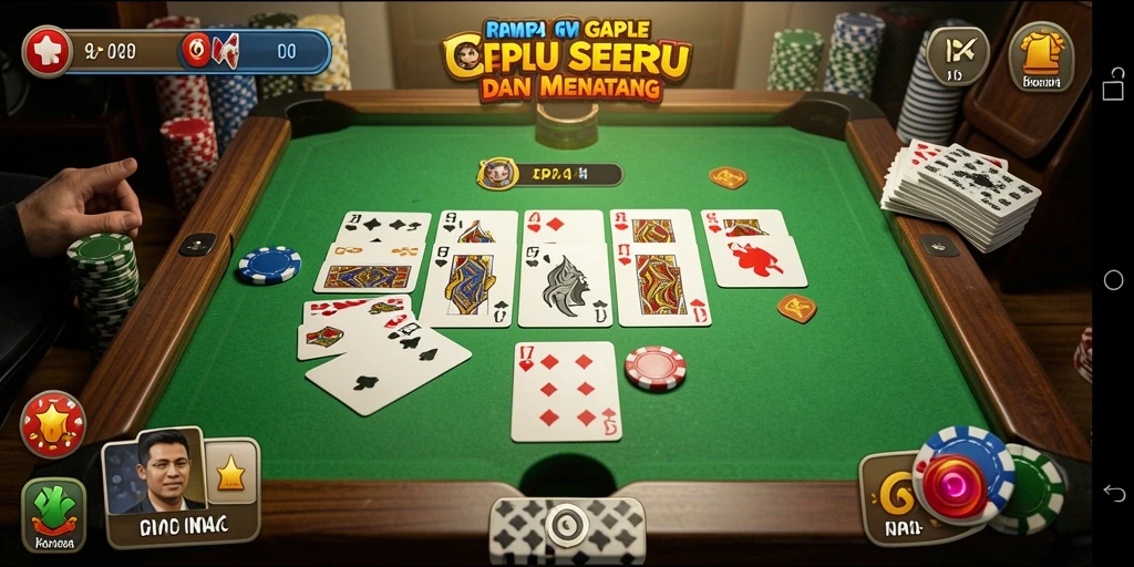 Gameplay seru RPVIP4 yang menampilkan momen seru dalam bermain Gaple.