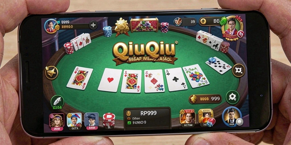 Tampilan gameplay QiuQiu yang seru dan mendebarkan.