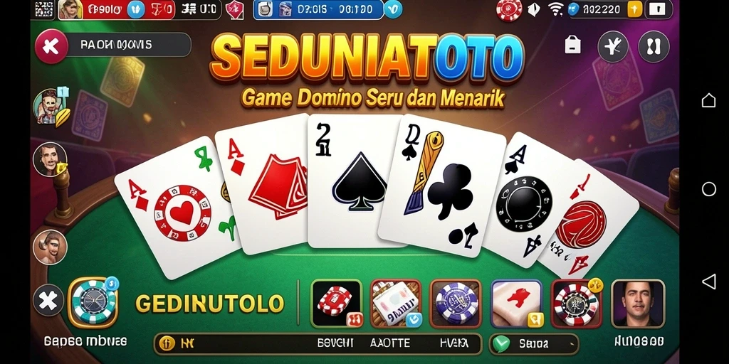 Tampilan gameplay menarik dari SEDUNIATOTO dengan fitur Domino.