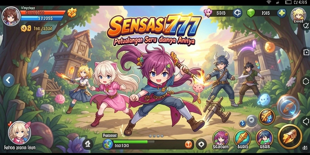 Tampilan gameplay SENSASI777 dengan karakter Anime yang menawan.