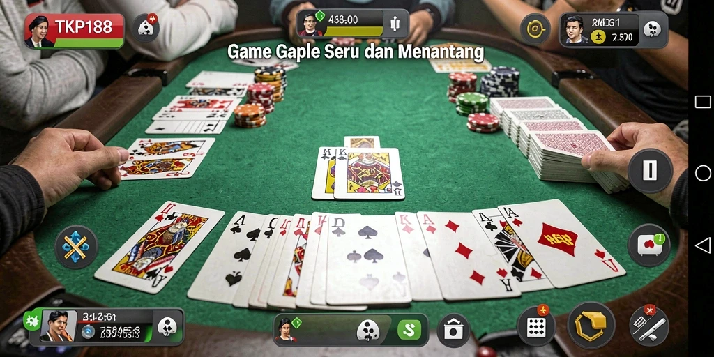 Gameplay seru Gaple di TKP188, nikmati bersama teman.