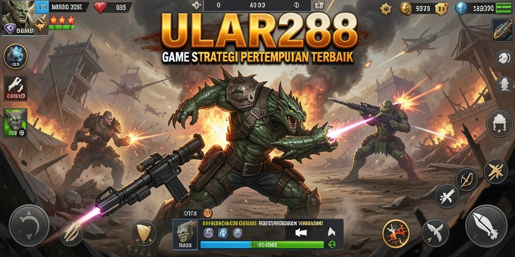 Gameplay ULAR288 menampilkan pertempuran strategi dan pembangunan yang mendalam.